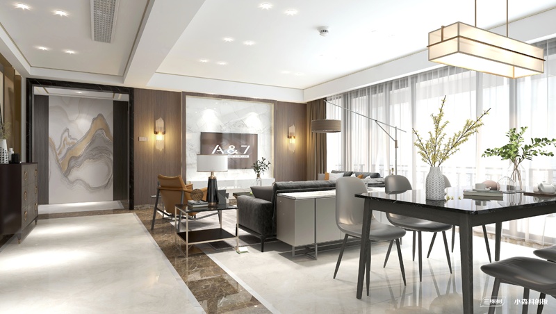 三棵樹小森科創(chuàng)板客廳空間效果圖