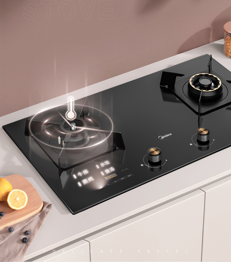 精準控溫，滿足挑剔味蕾，美的輕凈智能套系&middot;控溫灶XQ1S ，一鍵烹飪做大餐