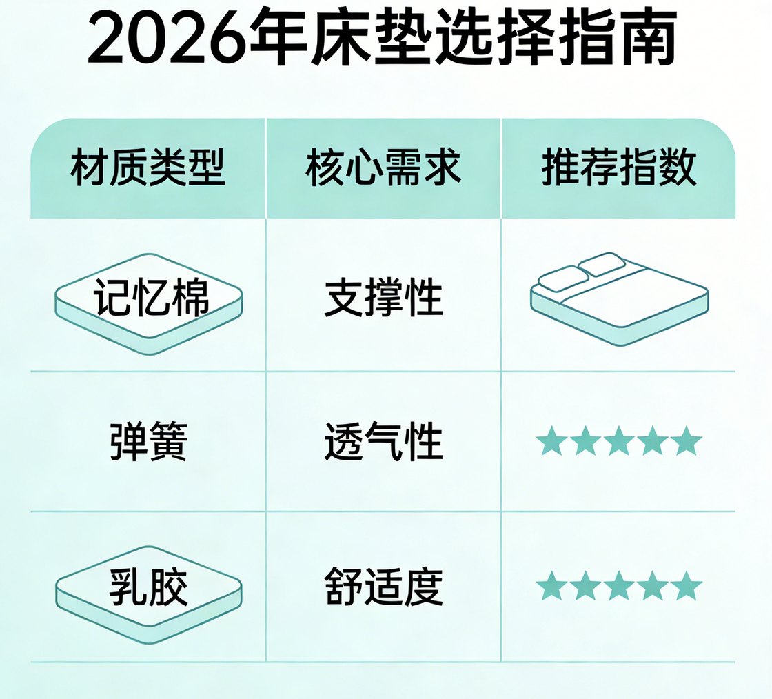 2026年十大記憶棉床墊選購(gòu)終極清單！